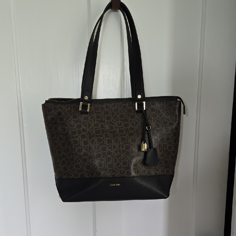 Calvin Klein Black and Brown Women's Tote Bag